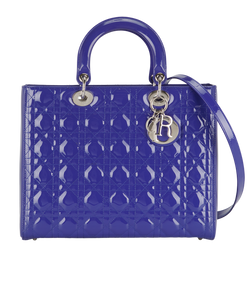 Large Lady Dior, Patent, Purple, 15-BO-0175, S, 3*